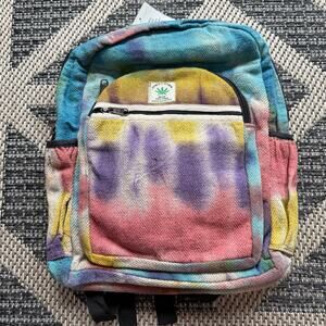 Rising International Made in Nepal Hemp Backpack - Tie Dye
